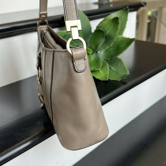 Etienne Aigner Genuine Leather Shoulder Bag Taupe Neutral Purse Like New/new - Picture 6 of 11